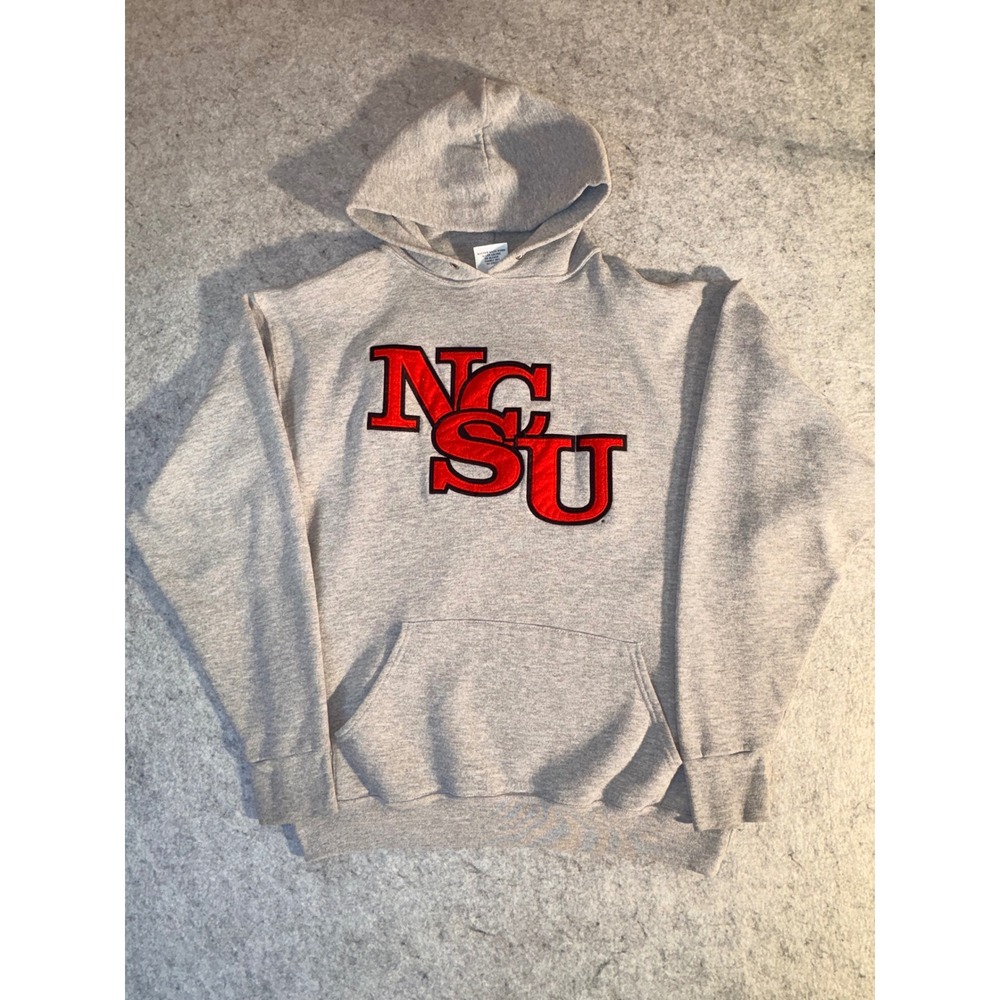 The Cotton Exchange NCSU Hoodie Unisex Large Gray Excellent Vintage 90s USA Made